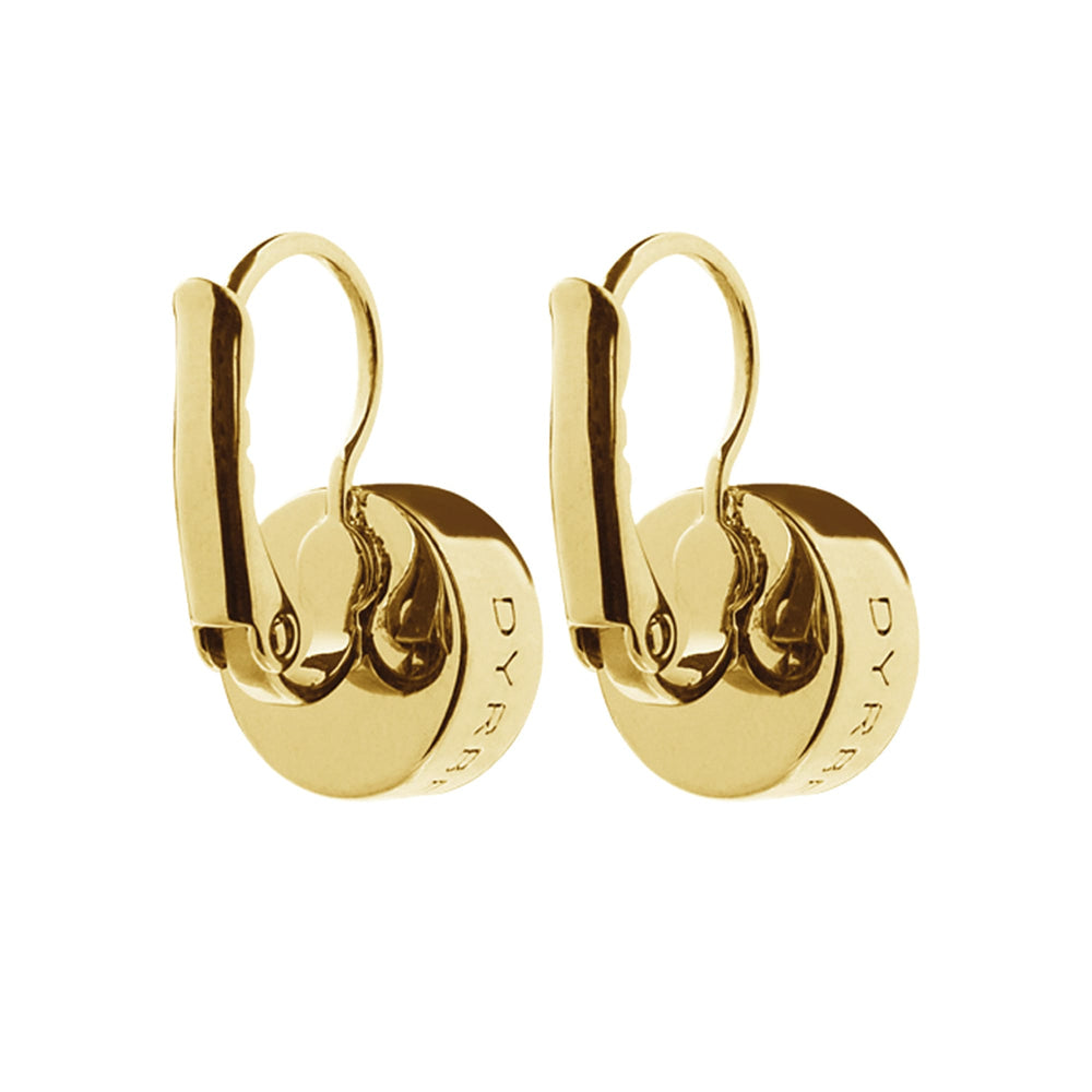 Blue Topaz Crystal Hook Gold Earrings, Light Blue Stone Gold Hook Earrings