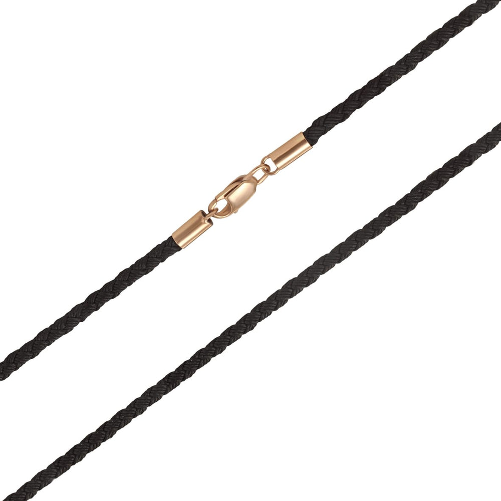 Jewelry Cord With 14K Rose Gold Clasp - Black Necklace For Pendants