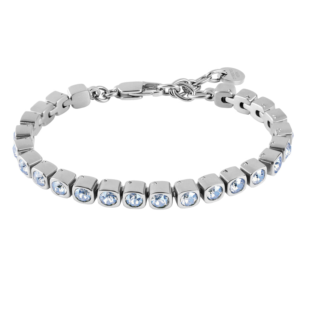 Light Blue Tennis Bracelet, Crystal Sterling Silver Plated Blue Tennis Bracelet