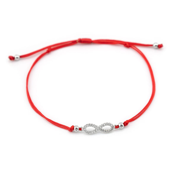 Infinity Bracelet Silver Charm, Infinity Red String Bracelet