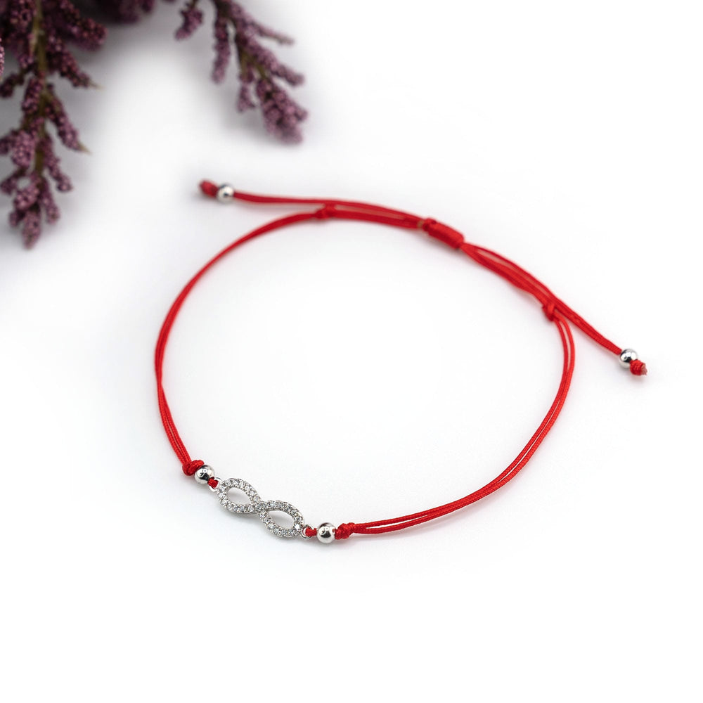 Infinity Bracelet Silver Charm, Infinity Red String Bracelet