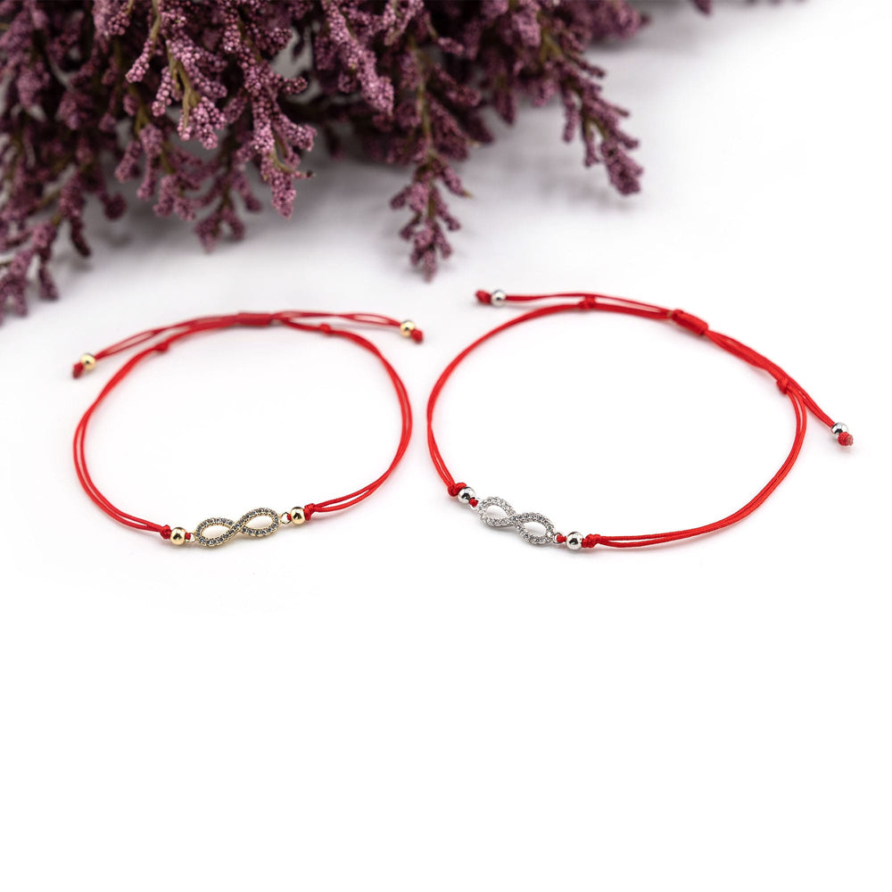 Infinity Bracelet Gold Charm, Infinity Red String Bracelet