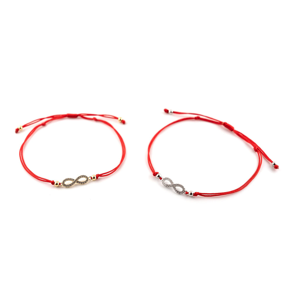 Infinity Bracelet Gold Charm, Infinity Red String Bracelet