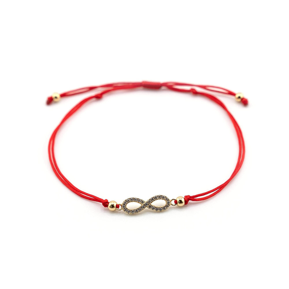 Infinity Bracelet Gold Charm, Infinity Red String Bracelet