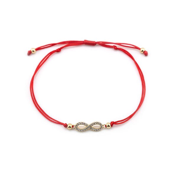 Infinity Bracelet Gold Charm, Infinity Red String Bracelet