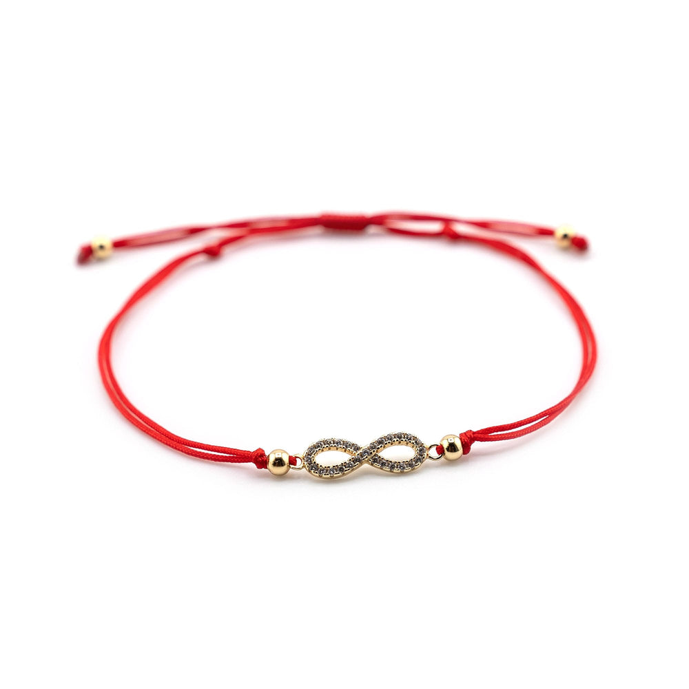 Infinity Bracelet Gold Charm, Infinity Red String Bracelet