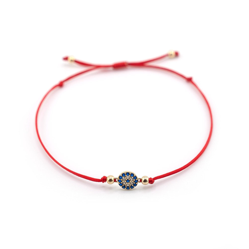 Evil Eye Bracelet Gold Charm, Evil Eye Red String Bracelet