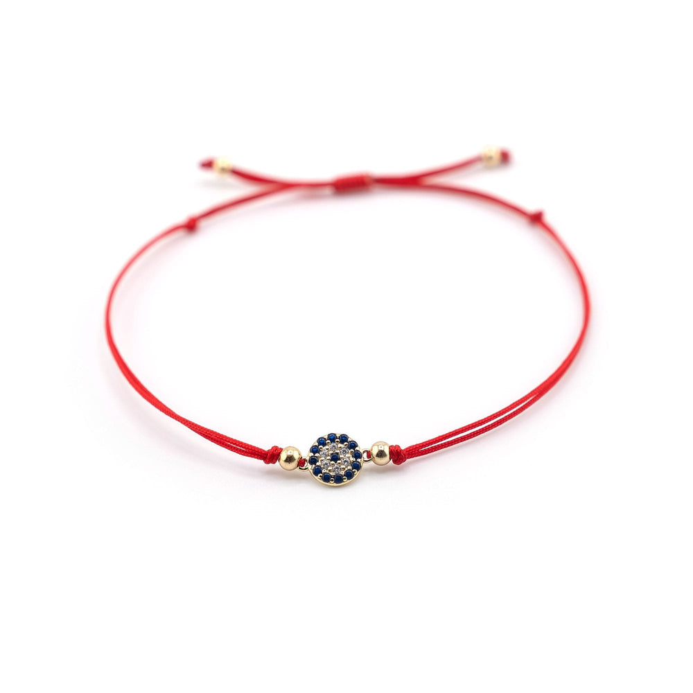 Evil Eye Bracelet Gold Charm, Evil Eye Red String Bracelet