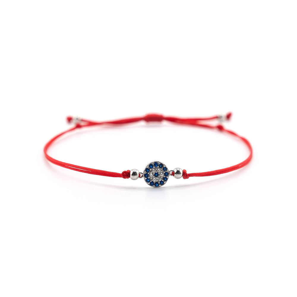 Evil Eye Bracelet Silver Charm, Evil Eye Red String Bracelet