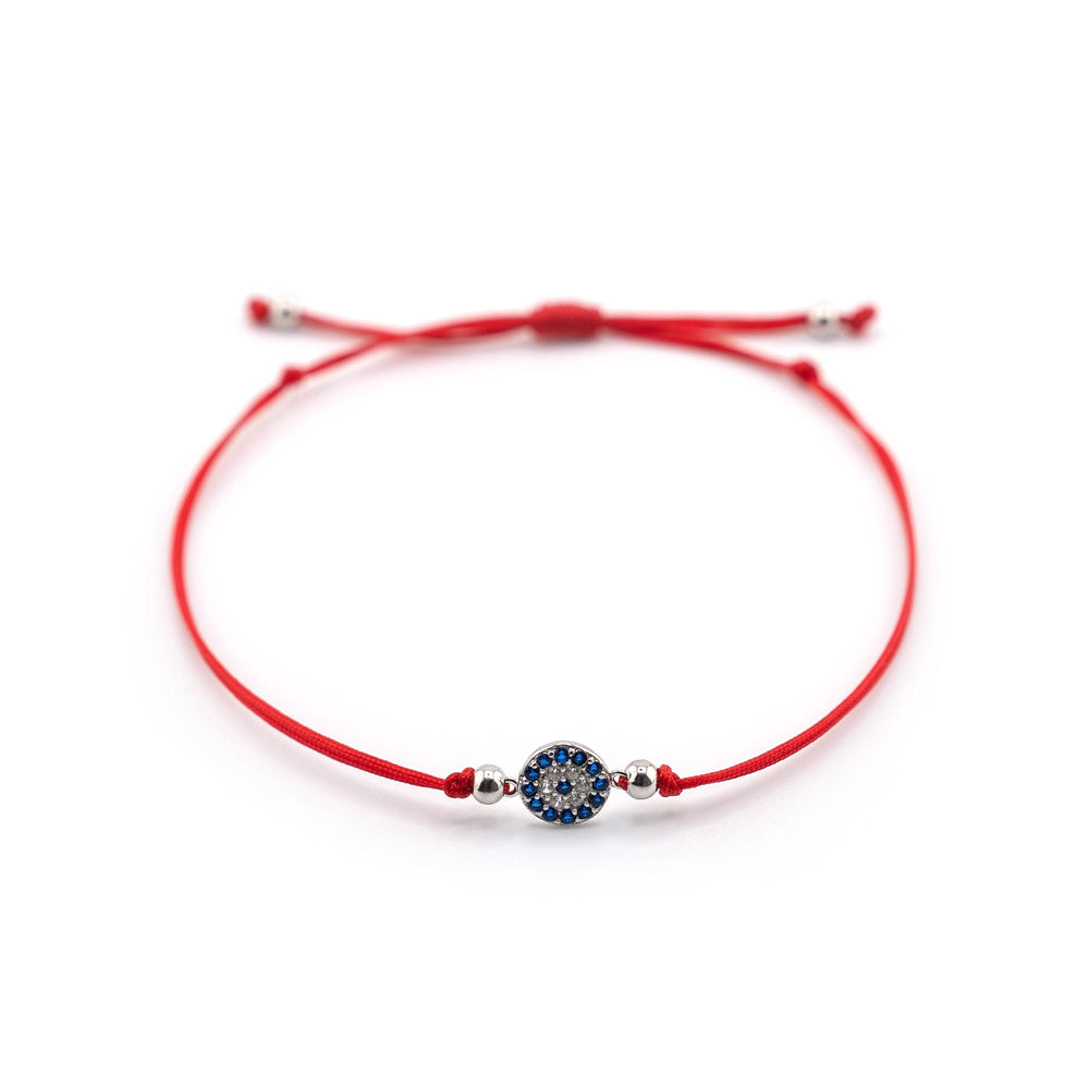 Evil Eye Bracelet Silver Charm, Evil Eye Red String Bracelet