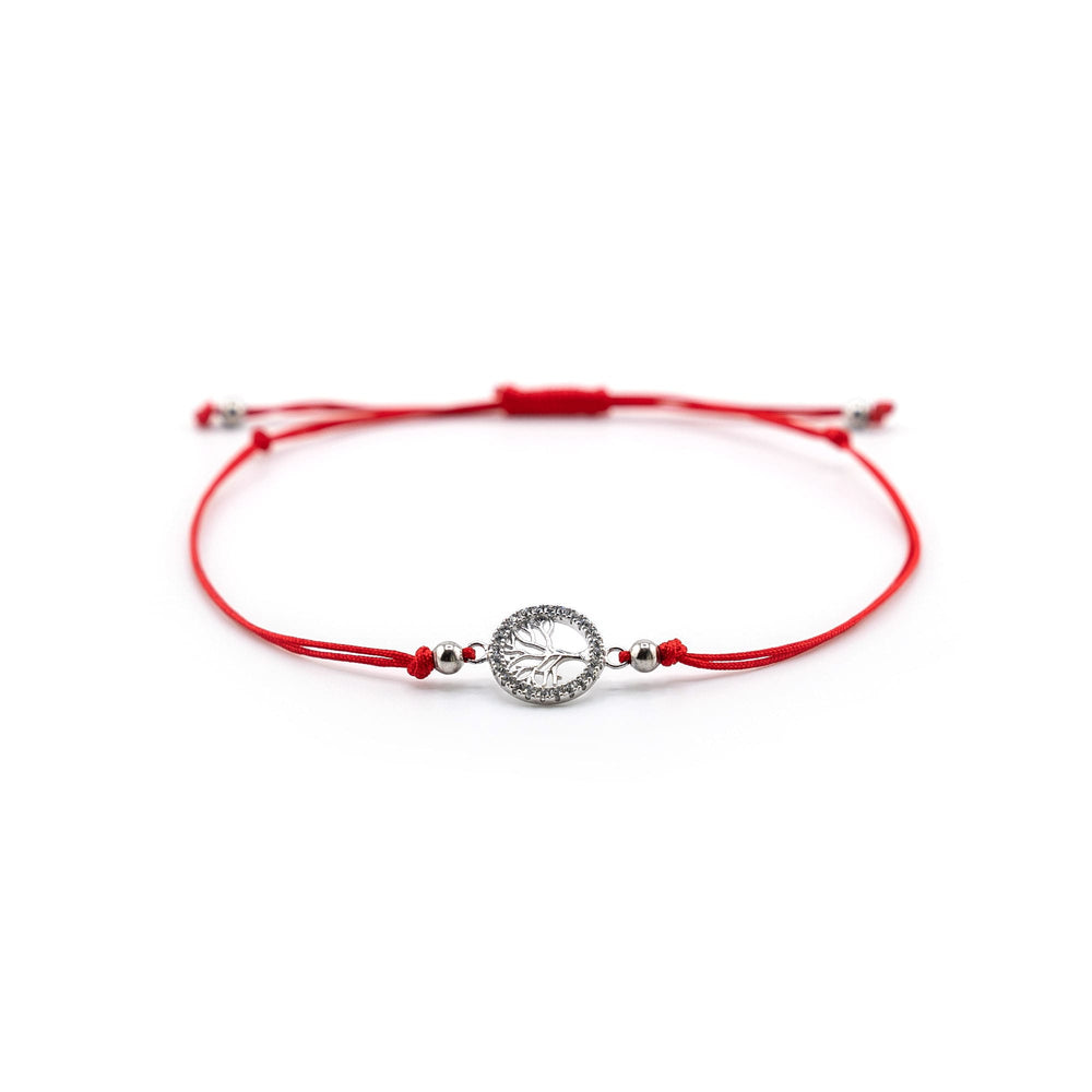 Tree Of Life Silver Charm Bracelet, Tree Of Life Red String Bracelet