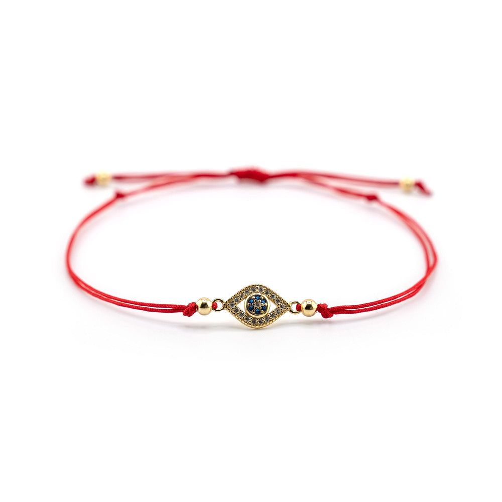 Evil Eye Bracelet Gold Charm, Evil Eye Red String Bracelet