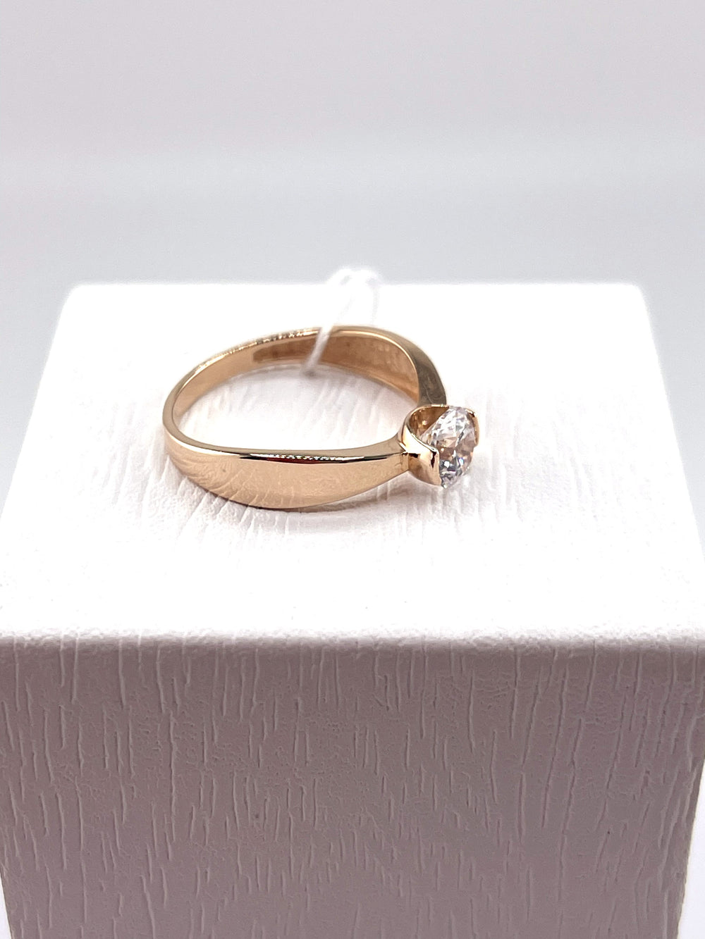 Elegant 14K Rose Gold Ring With Sparkling Cubic Zirconia, Wedding & Engagement Luxury Ring, Gift For Her