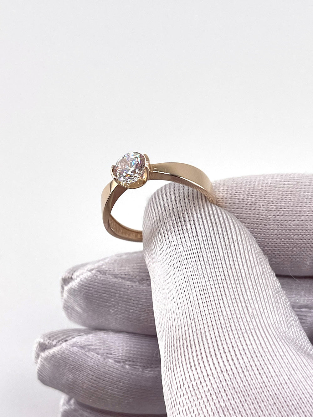 Elegant 14K Rose Gold Ring With Sparkling Cubic Zirconia, Wedding & Engagement Luxury Ring, Gift For Her