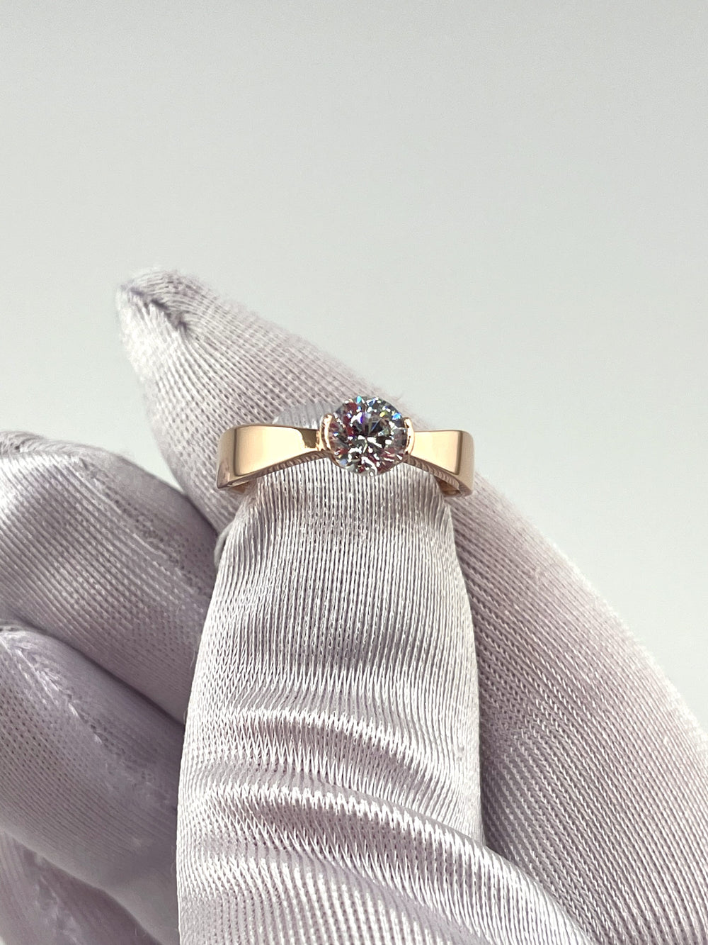 Elegant 14K Rose Gold Ring With Sparkling Cubic Zirconia, Wedding & Engagement Luxury Ring, Gift For Her