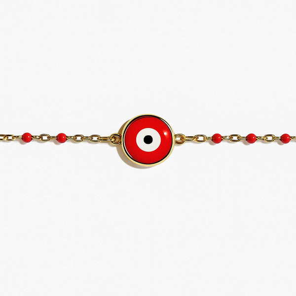 Red Evil Eye Beaded Necklace, Protection Necklace Adjustable Size