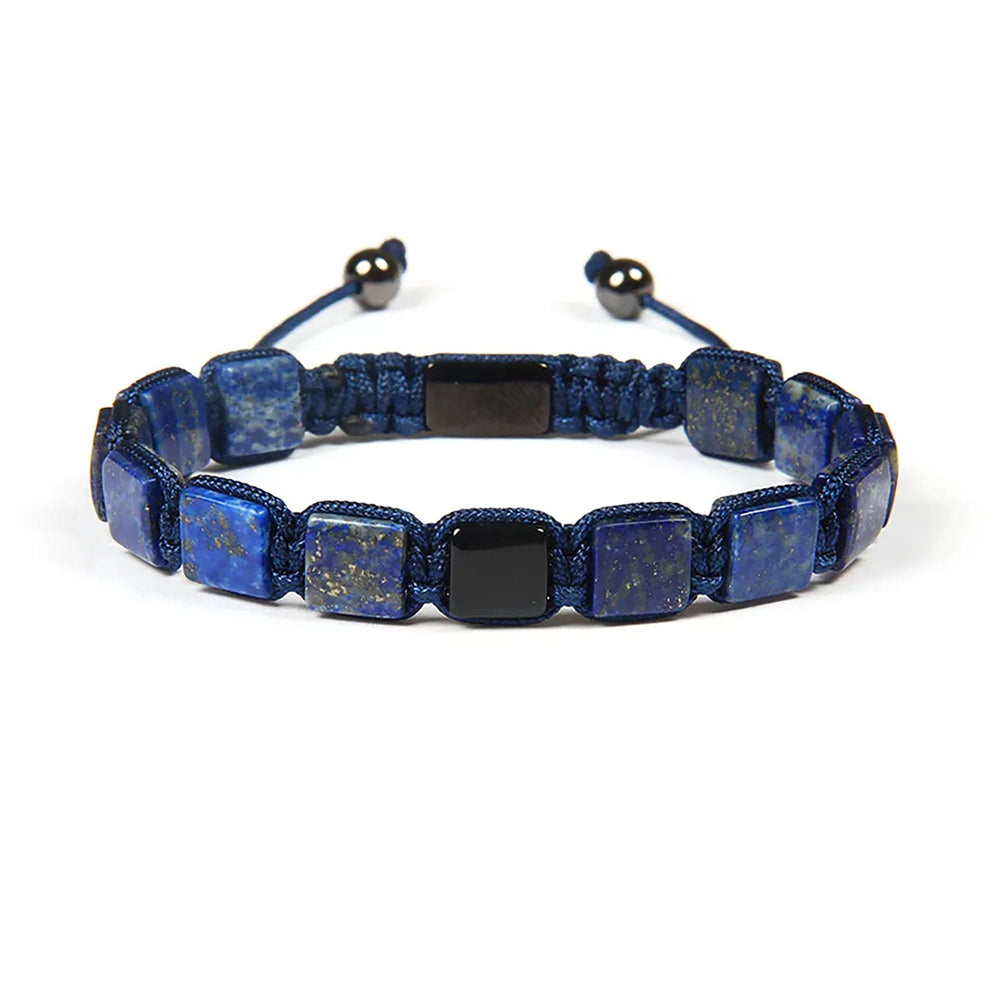 Lapis Lazuli Bracelet & Black Onyx, Onyx, Lapis Lazuli Macrame Bracelet Mens