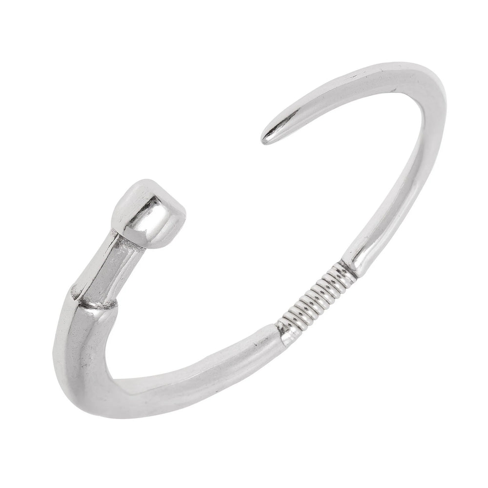 Silver Bullet Cuff Bracelet, Adjustable bullet design sterling silver plated cuff bracelet