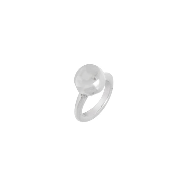 Silver Ball Ring, Sterling silver plated irregular ball ring