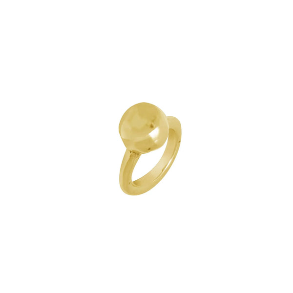 Gold Ball Ring, Gold plated irregular ball ring