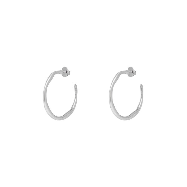 Sterling silver plated big hoop earrings irregular design