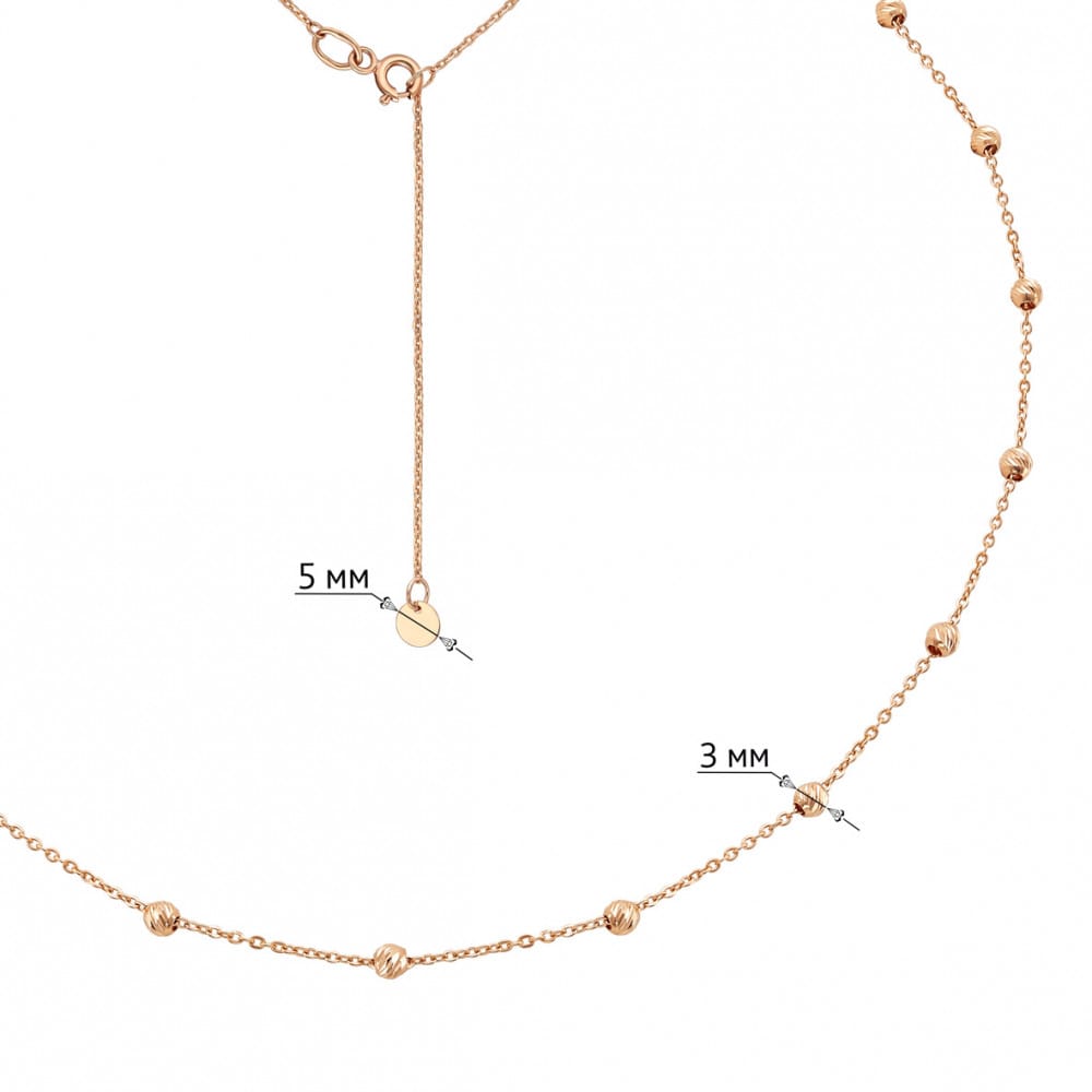 Delicate 14K Rose Gold Necklace With Textured Beads