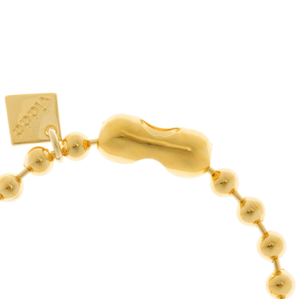 Gold Ball Chain Bracelet, Gold plated ball bracelet with one triangle crystal charm