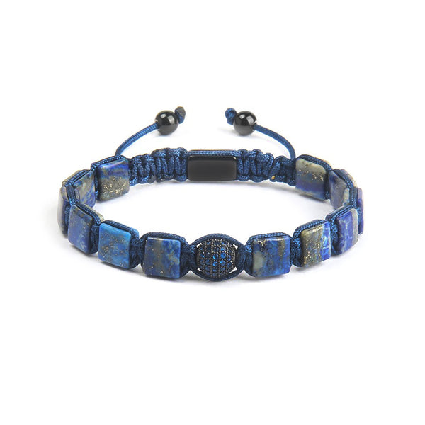 Lapis Lazuli Bracelet, Blue Crystal & Lapis Lazuli Macrame Bracelet