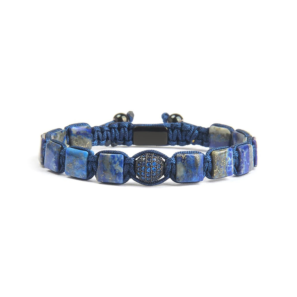 Lapis Lazuli Bracelet, Blue Crystal & Lapis Lazuli Macrame Bracelet