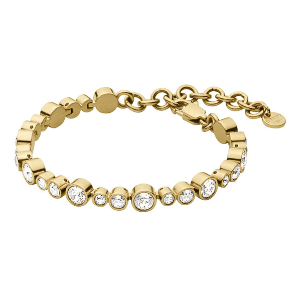 Clear Crystal Tennis Bracelet, Clear Crystal Gold Plated Tennis Bracelet