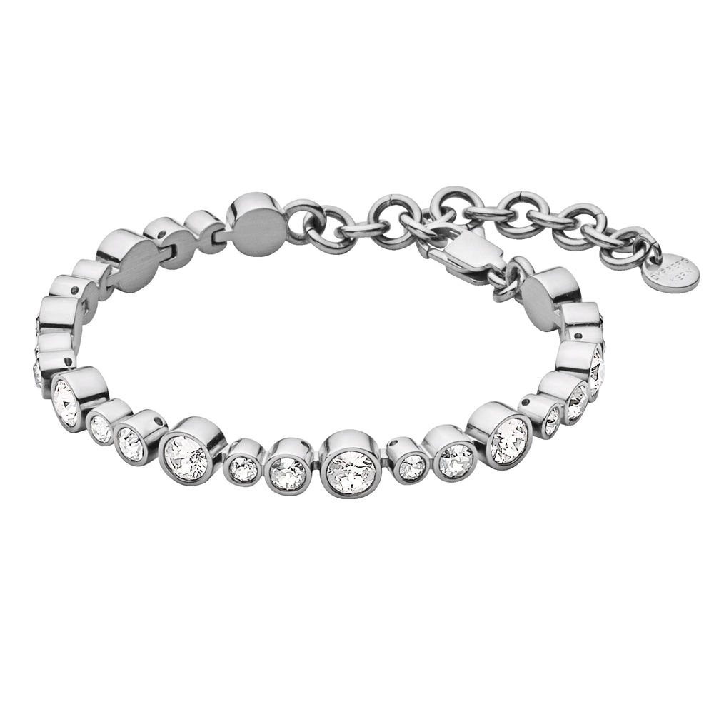 Clear Crystal Tennis Bracelet, Sterling Silver Plated Tennis Bracelet