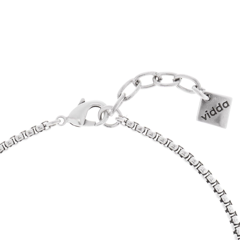 Sterling silver plated mini-cube short chain necklace hanging rectangle with one crystal